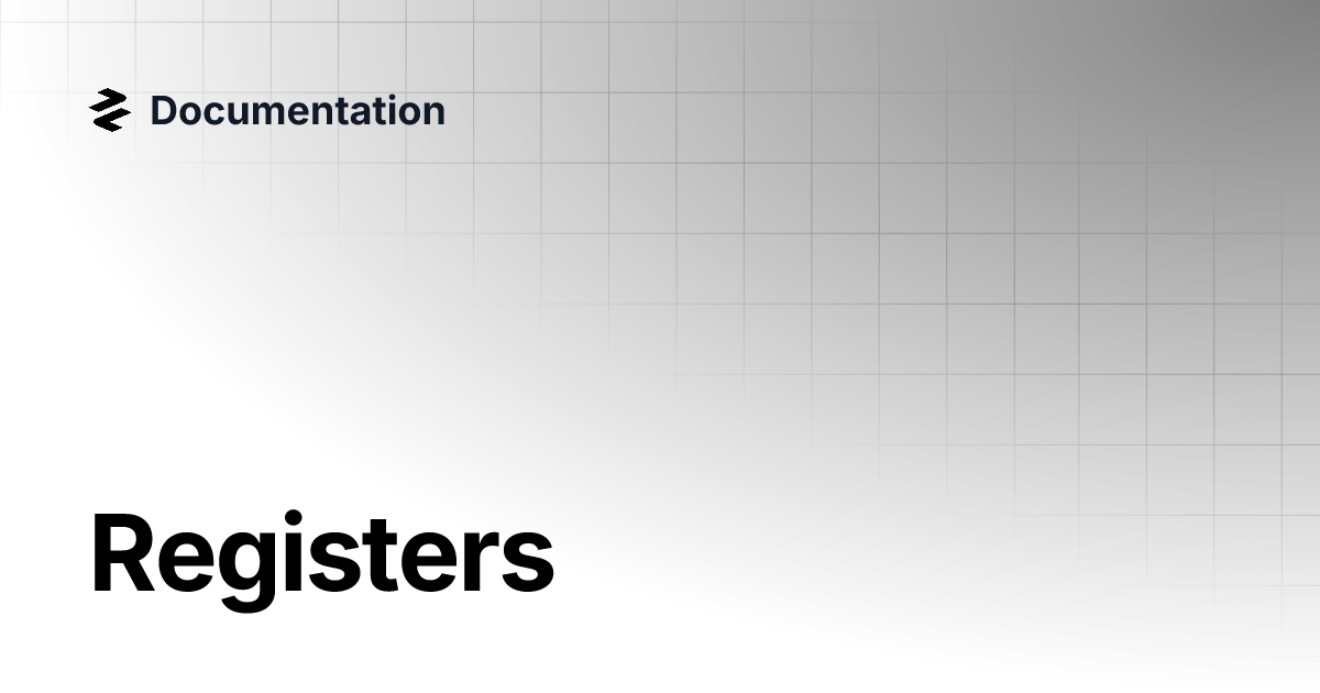 Registers documentation