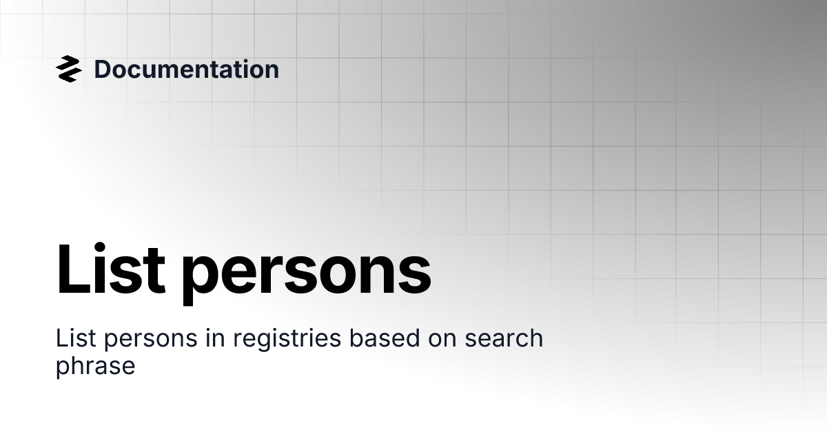List persons documentation